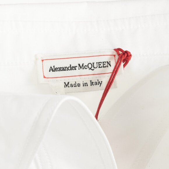 Alexander McQueen White Deconstructed Buttoned Peplum Shirt - Picture 9 of 13